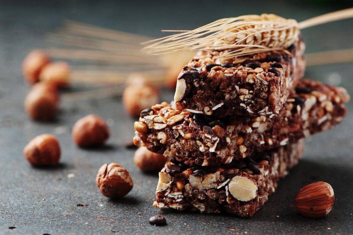 Homemade Protein Bars With Chocolate and Almonds